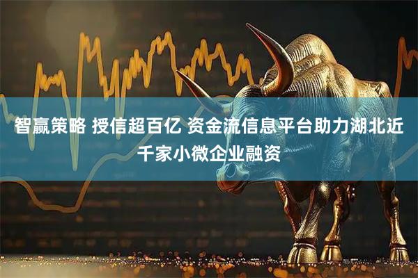 智赢策略 授信超百亿 资金流信息平台助力湖北近千家小微企业融资
